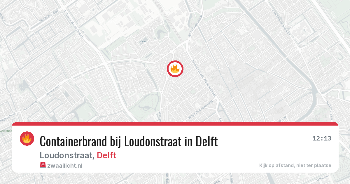 Containerbrand bij Loudonstraat in Delft — 25 mei 2026