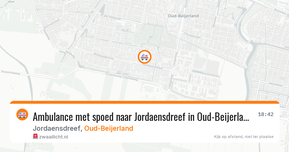 Ambulance met spoed naar Jordaensdreef in Oud-Beijerland — 11 apr 2026