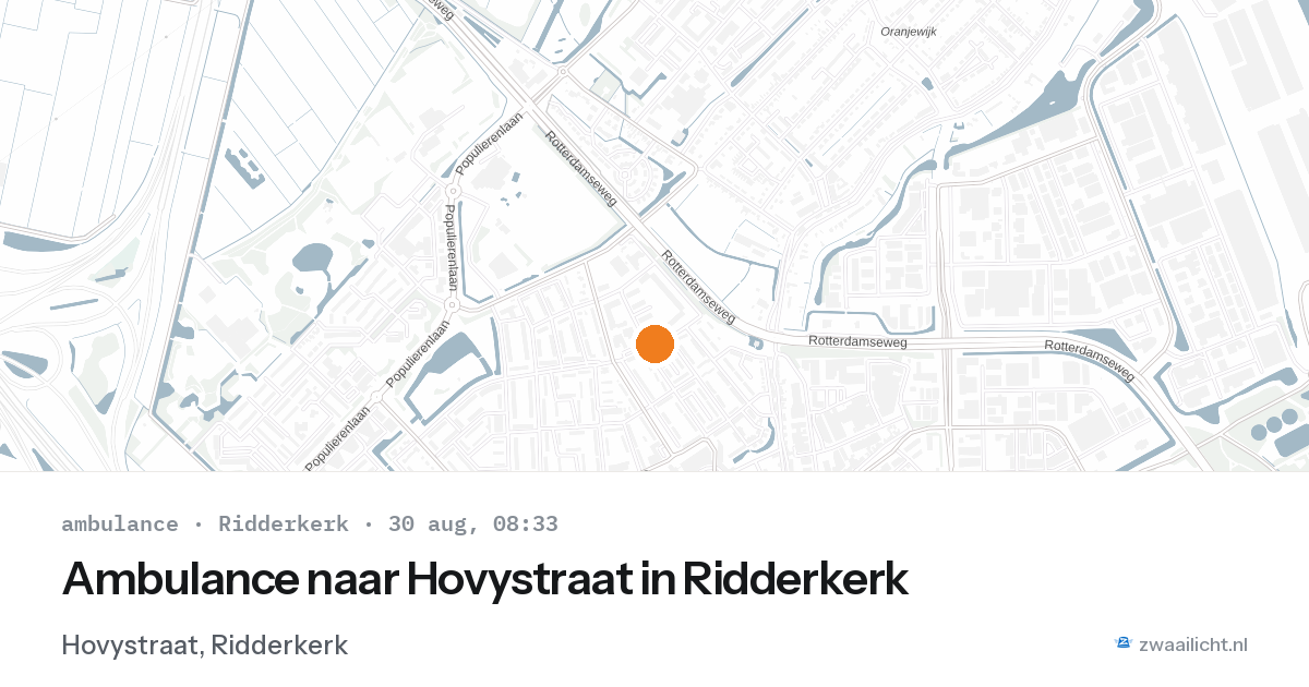Ambulance naar Hovystraat in Ridderkerk — 30 aug 2026