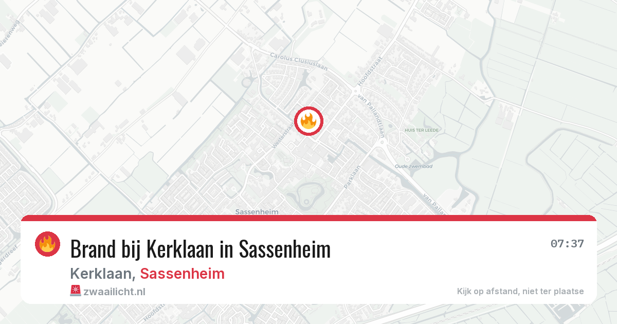 Brand bij Kerklaan in Sassenheim — 19 jun 2026
