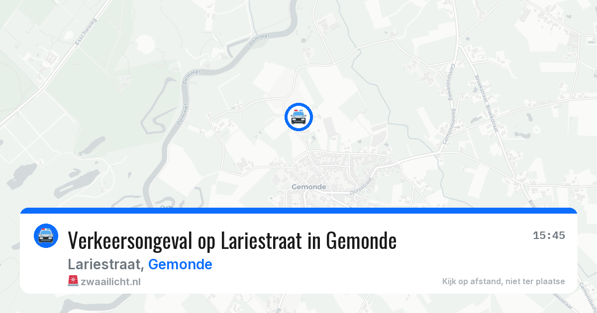 Verkeersongeval op Lariestraat in Gemonde — 27 jun 2026