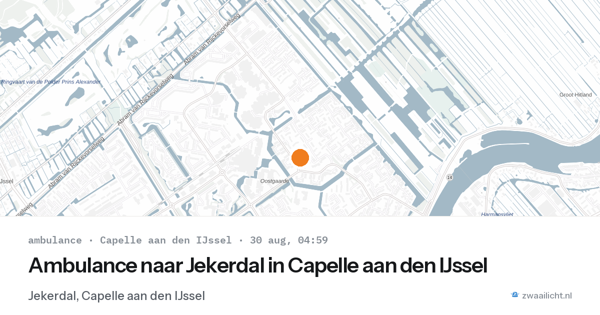 Ambulance naar Jekerdal in Capelle aan den IJssel — 30 aug 2026