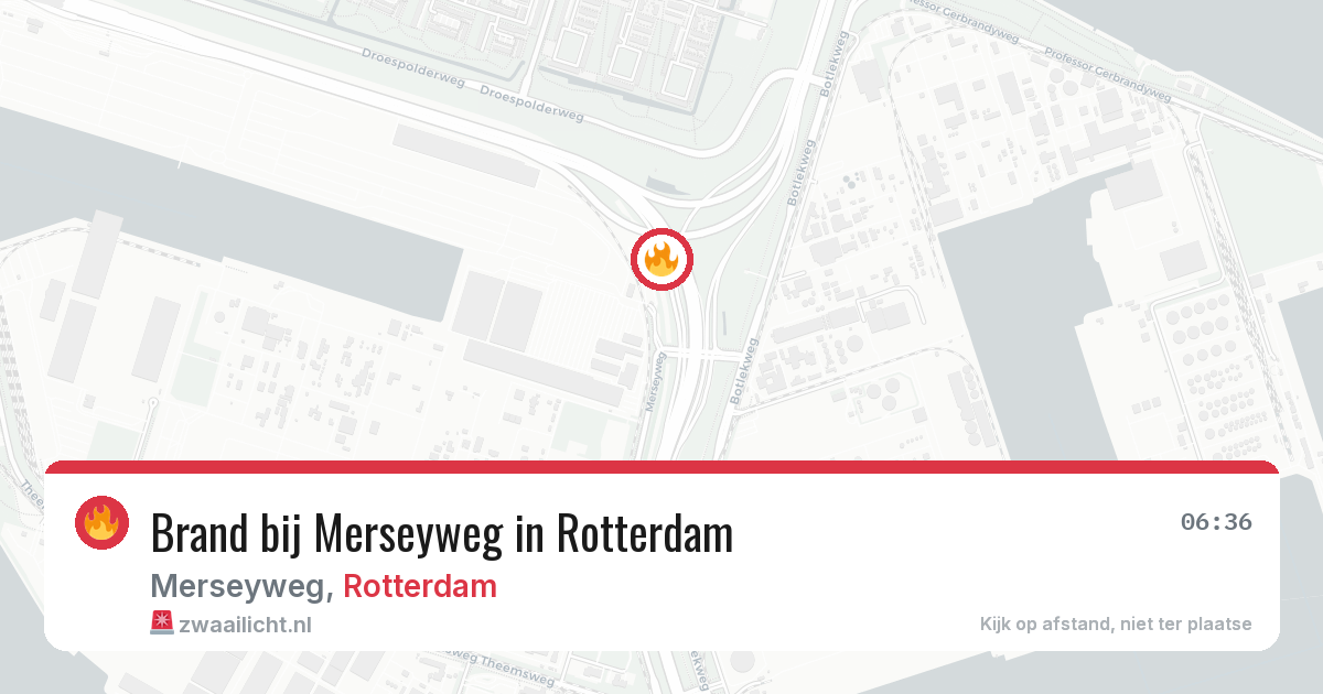 Brand bij Merseyweg in Rotterdam — 6 aug 2026
