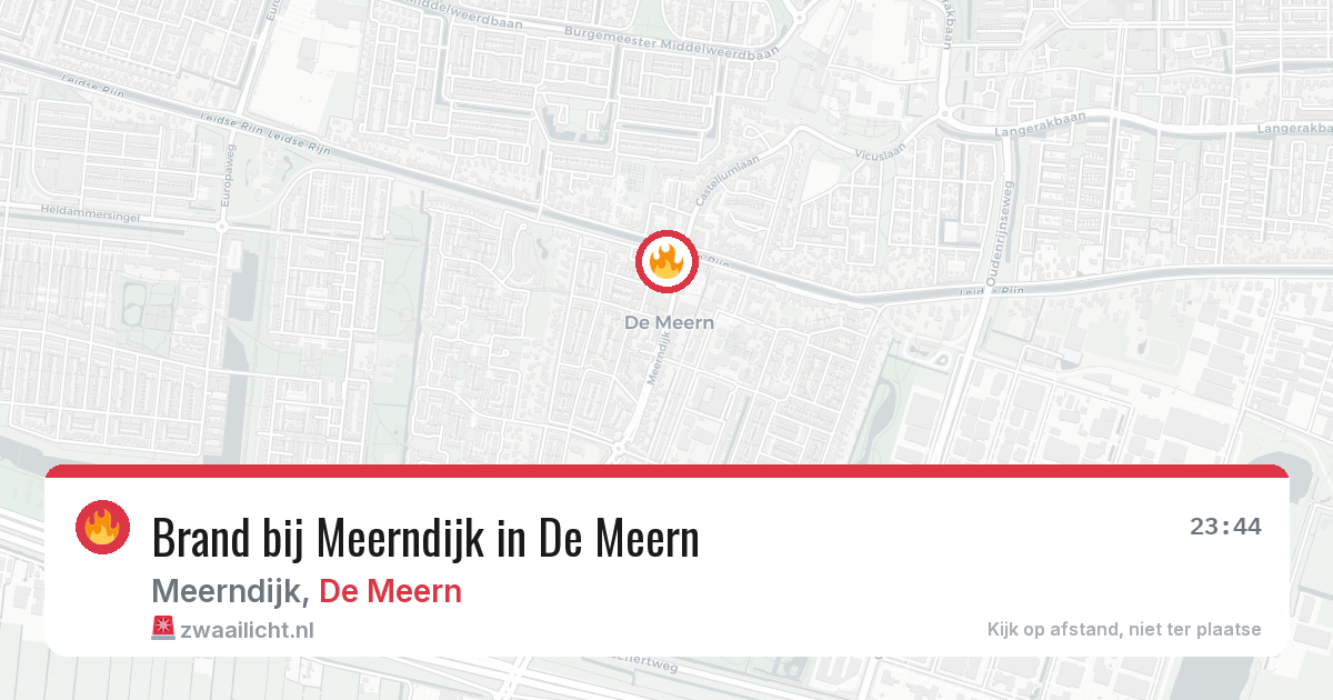 Brand bij Meerndijk in De Meern — 19 jun 2026