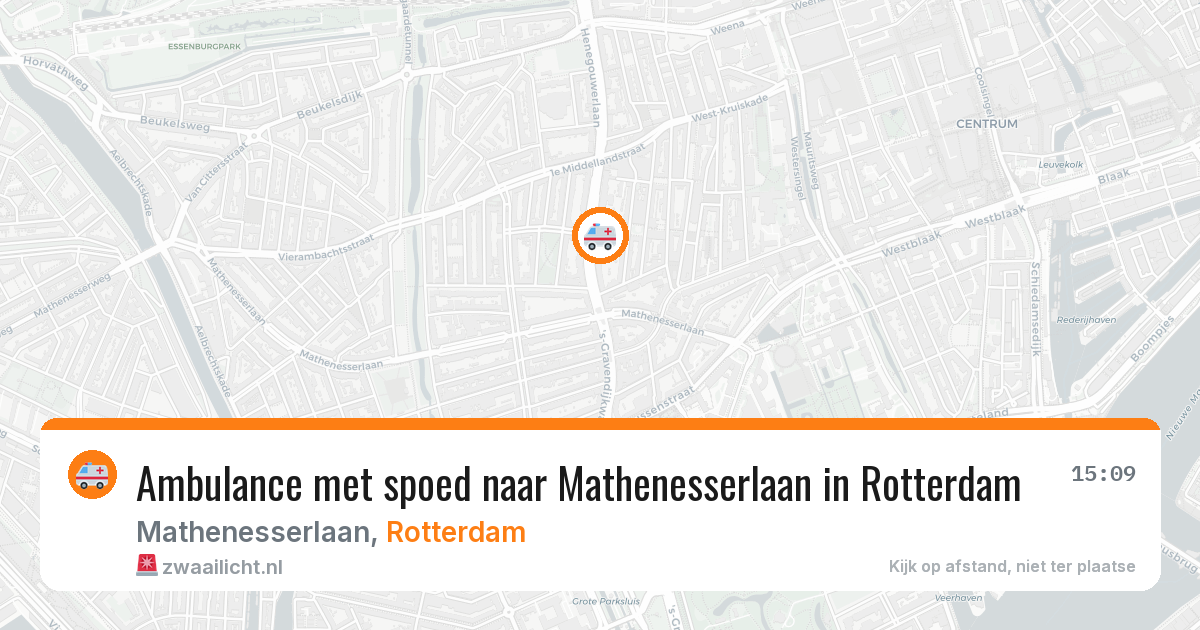 Ambulance met spoed naar Mathenesserlaan in Rotterdam — 11 jun 2026