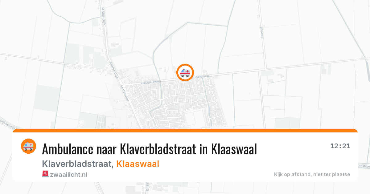 Ambulance naar Klaverbladstraat in Klaaswaal — 10 jul 2026