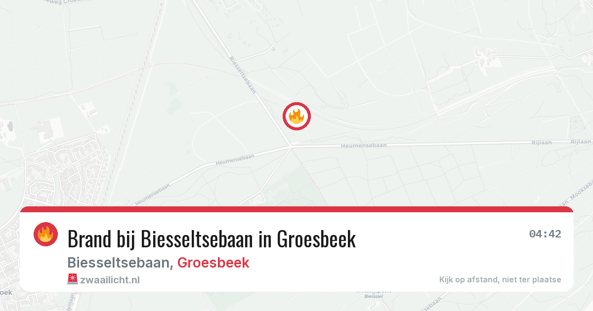 Brand bij Biesseltsebaan in Groesbeek — 28 jun 2026
