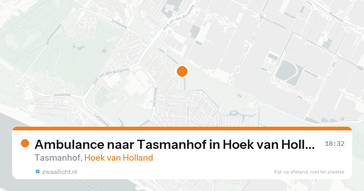 Ambulance naar Tasmanhof in Hoek van Holland — 15 aug 2026