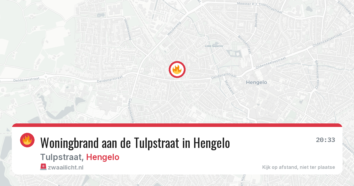 Woningbrand aan de Tulpstraat in Hengelo — 29 apr 2026