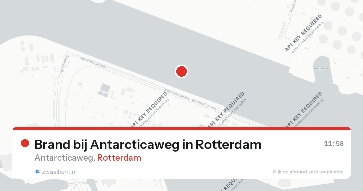 Brand bij Antarcticaweg in Rotterdam — 26 aug 2026