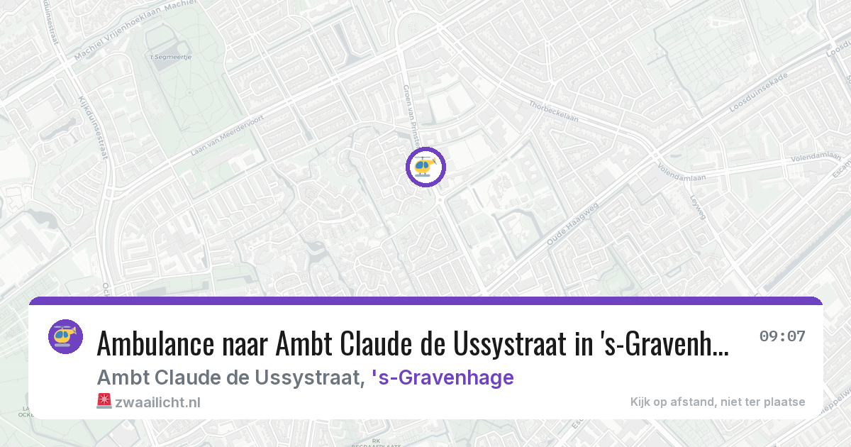 Ambulance naar Ambt Claude de Ussystraat in 's-Gravenhage — 17 jun 2026