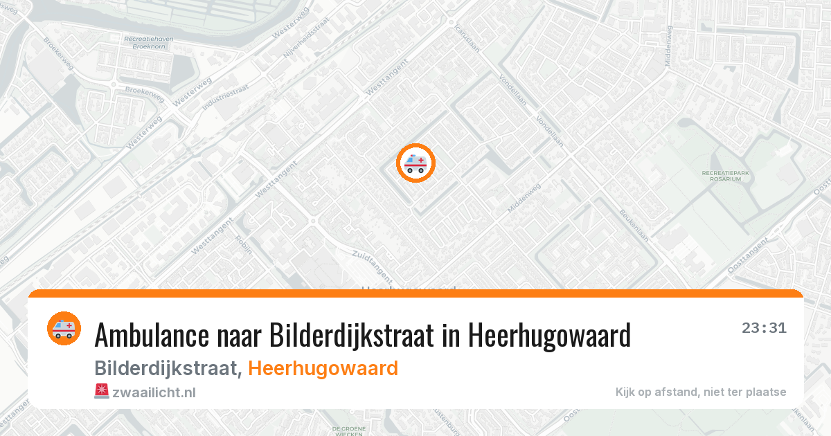 Ambulance naar Bilderdijkstraat in Heerhugowaard — 28 jun 2026