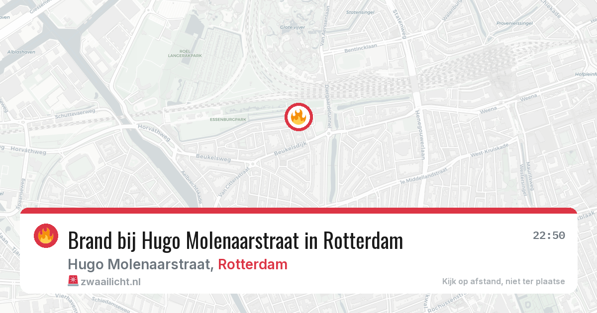 Brand bij Hugo Molenaarstraat in Rotterdam — 22 jun 2026
