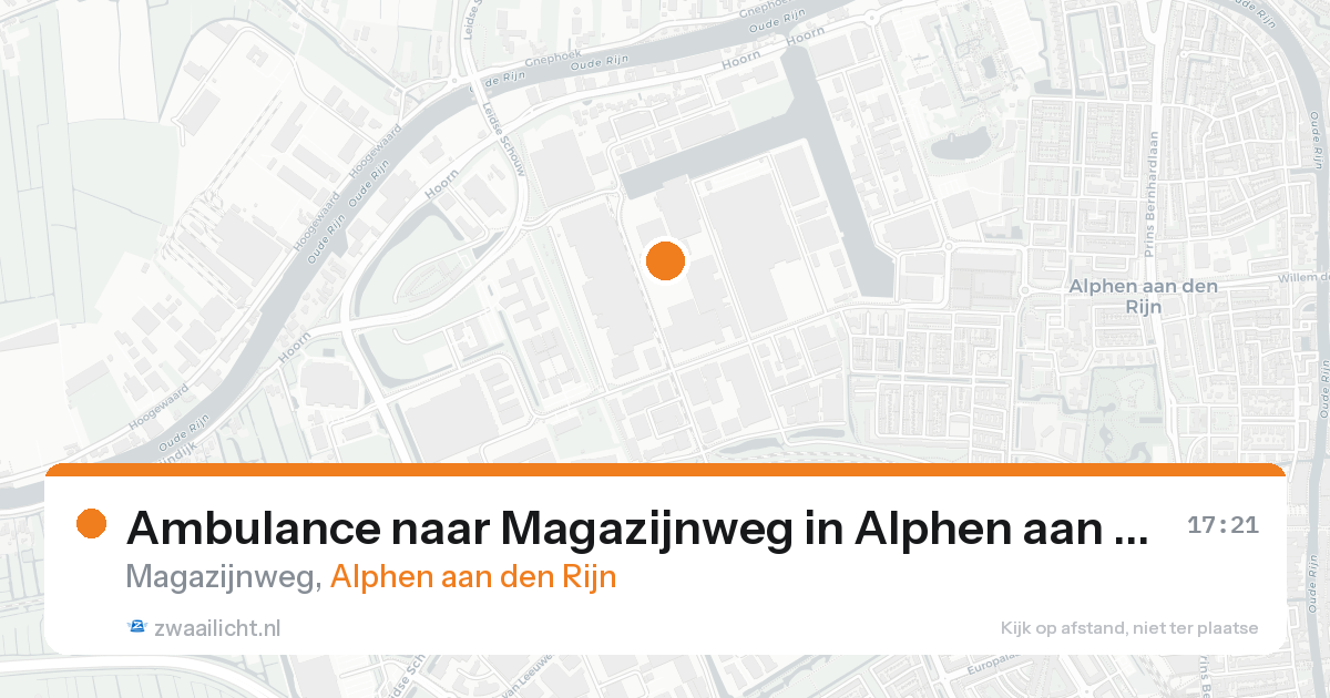 Ambulance naar Magazijnweg in Alphen aan den Rijn — 19 aug 2026