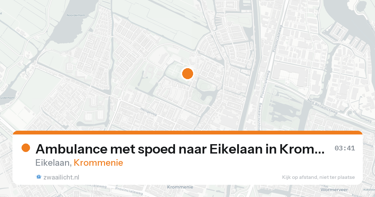 Ambulance met spoed naar Eikelaan in Krommenie — 25 aug 2026