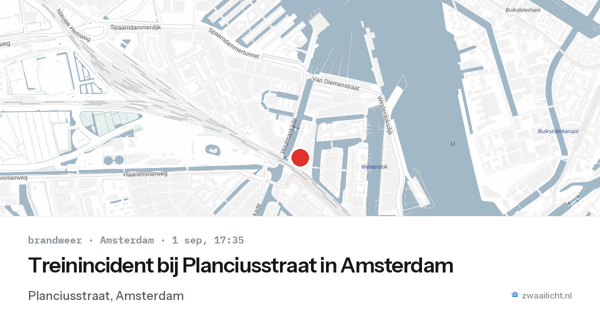 Treinincident bij Planciusstraat in Amsterdam — 1 sep 2026