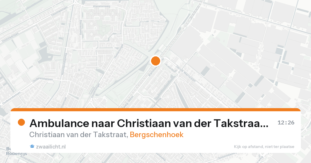 Ambulance naar Christiaan van der Takstraat in Bergschenhoek — 22 aug 2026
