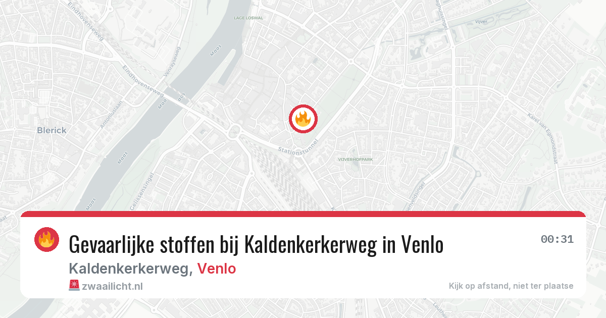 Gevaarlijke stoffen bij Kaldenkerkerweg in Venlo — 23 jul 2026