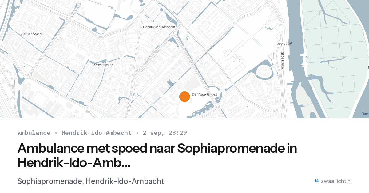 Ambulance met spoed naar Sophiapromenade in Hendrik-Ido-Ambacht — 2 sep 2026