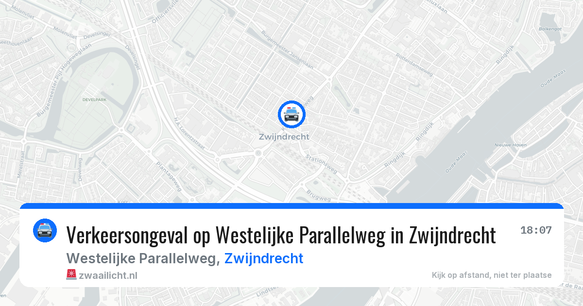 Verkeersongeval op Westelijke Parallelweg in Zwijndrecht — 26 mei 2026