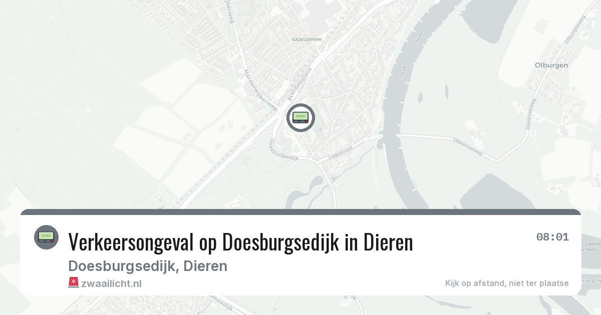 Verkeersongeval op Doesburgsedijk in Dieren — 1 apr 2026