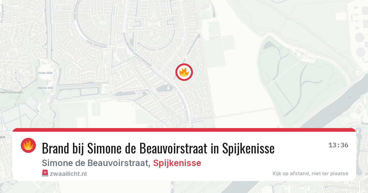 Brand bij Simone de Beauvoirstraat in Spijkenisse — 18 mrt 2026