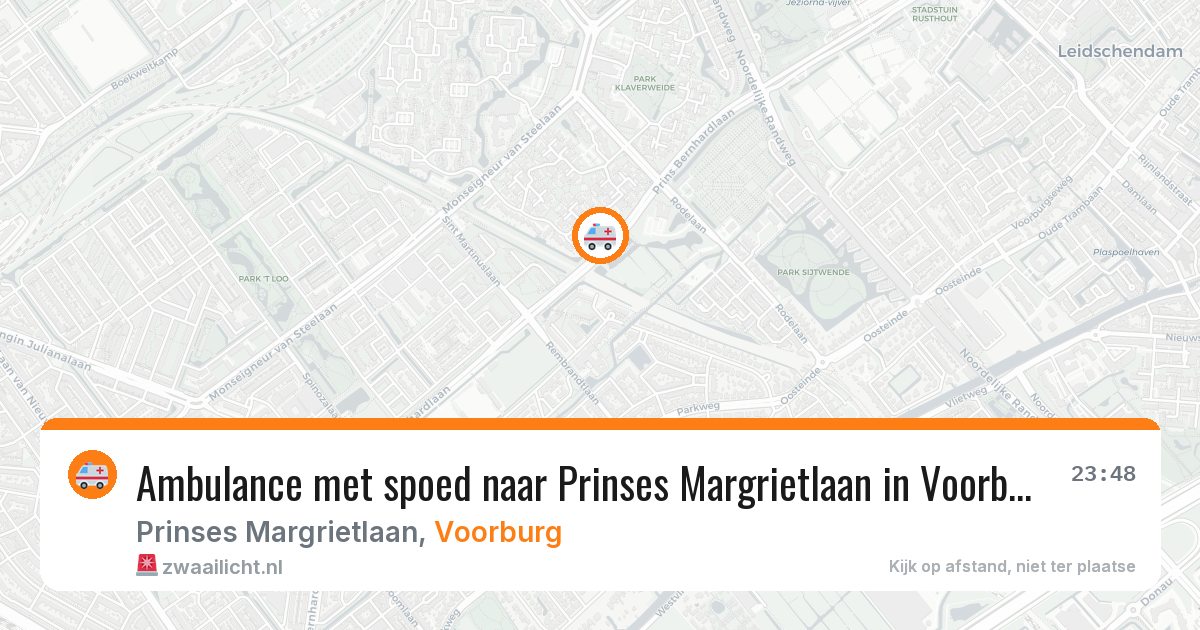 Ambulance met spoed naar Prinses Margrietlaan in Voorburg — 28 mei 2026