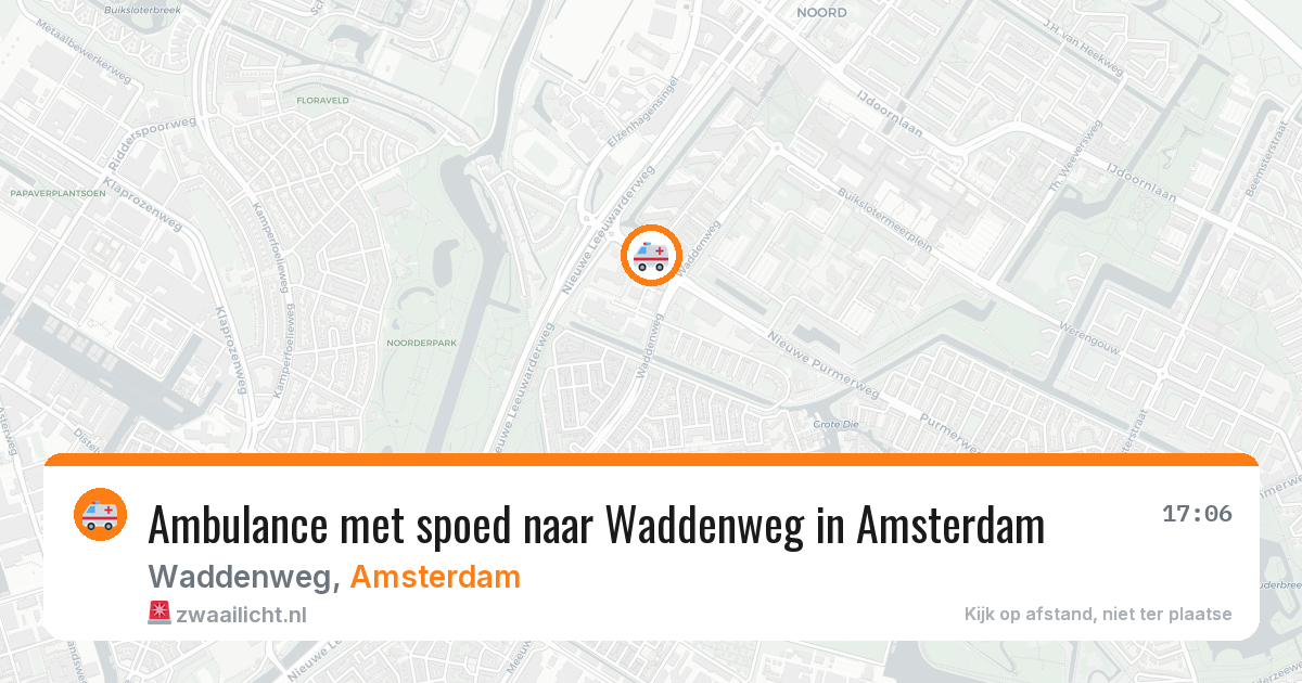 Ambulance met spoed naar Waddenweg in Amsterdam — 14 aug 2026