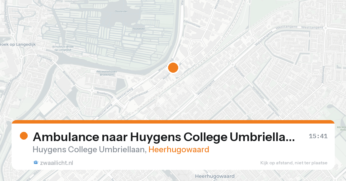 Ambulance naar Huygens College Umbriellaan in Heerhugowaard — 26 mei 2026