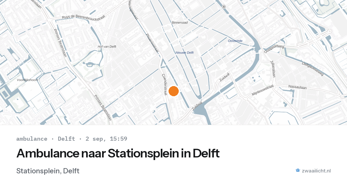 Ambulance naar Stationsplein in Delft — 2 sep 2026