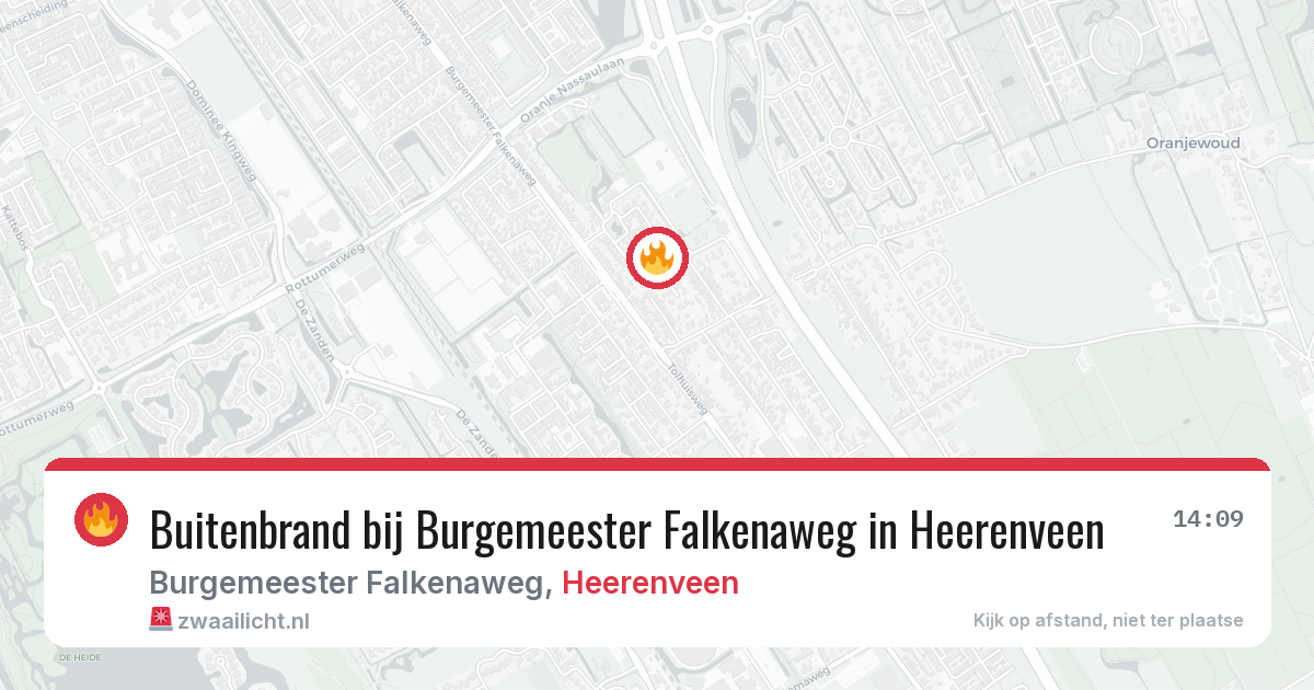 Buitenbrand bij Burgemeester Falkenaweg in Heerenveen — 30 jun 2026