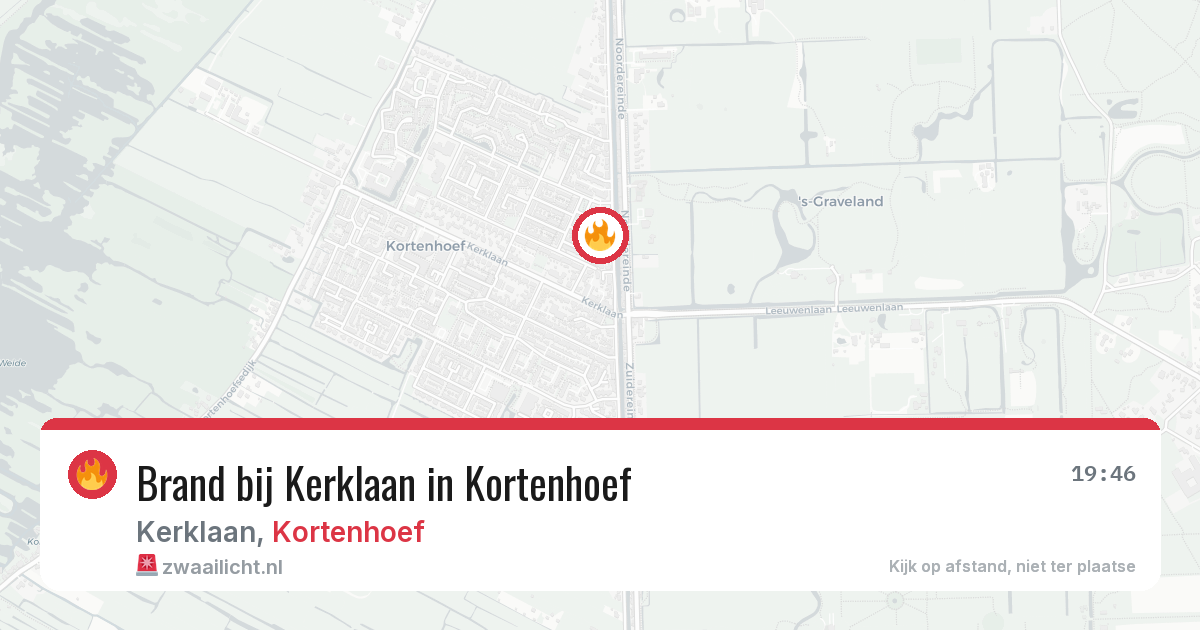 Brand bij Kerklaan in Kortenhoef — 13 jul 2026