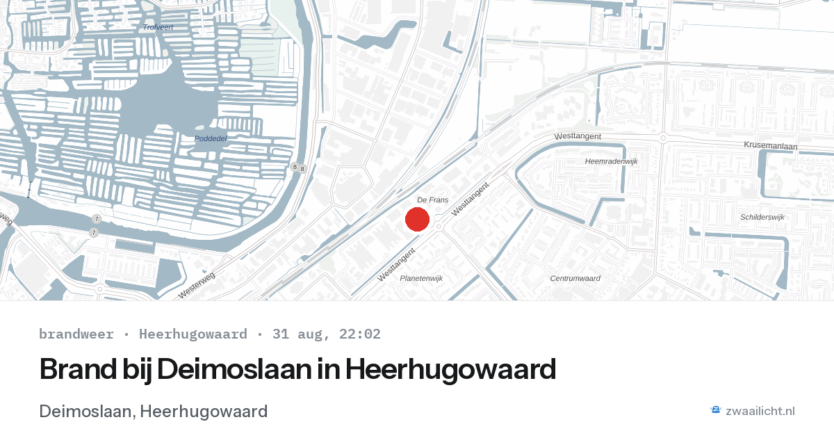 Brand bij Deimoslaan in Heerhugowaard — 31 aug 2026