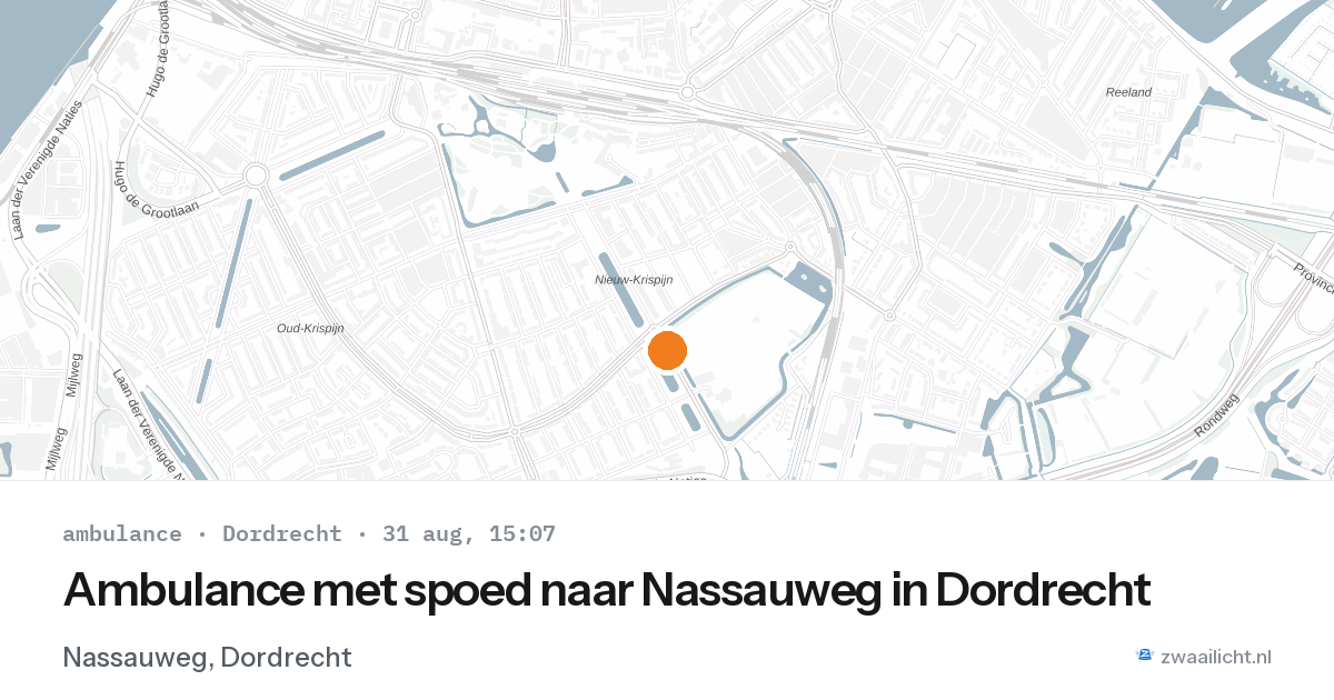 Ambulance met spoed naar Nassauweg in Dordrecht — 31 aug 2026