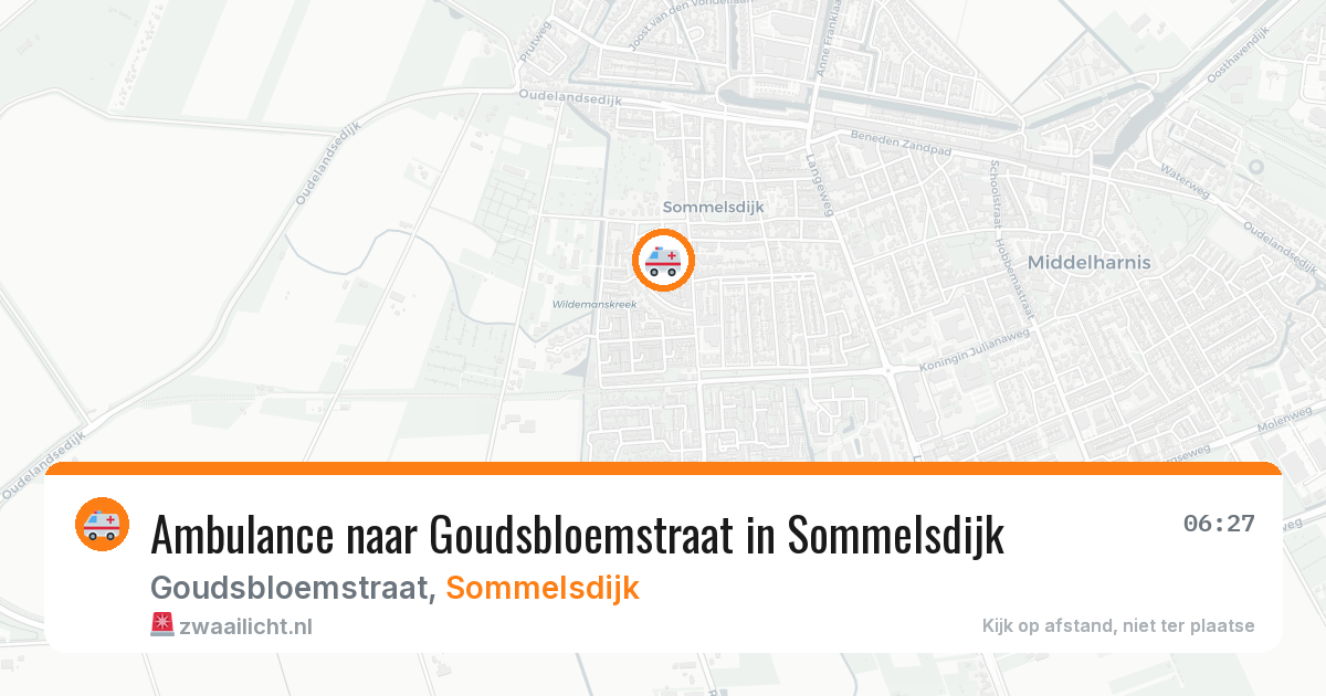 Ambulance naar Goudsbloemstraat in Sommelsdijk — 22 jun 2026