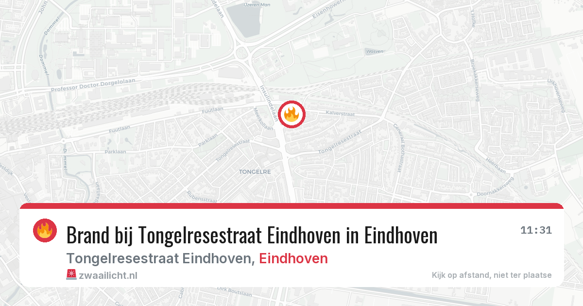 Brand bij Tongelresestraat Eindhoven in Eindhoven — 13 mei 2026