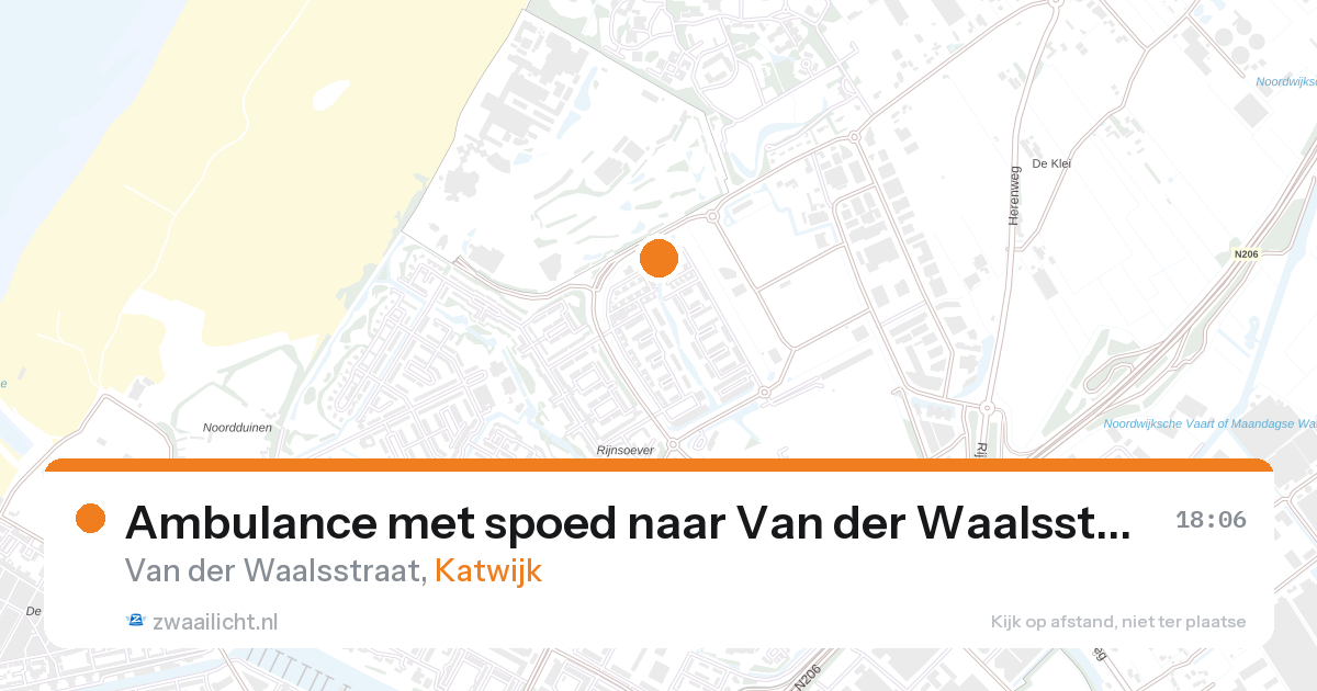 Ambulance met spoed naar Van der Waalsstraat in Katwijk — 16 jul 2026