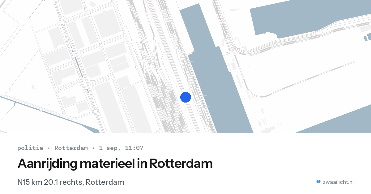 Aanrijding materieel in Rotterdam — 1 sep 2026