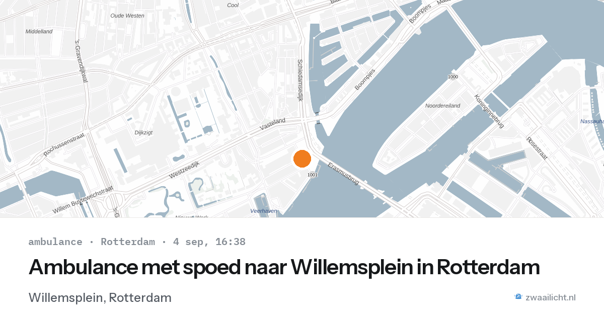 Ambulance met spoed naar Willemsplein in Rotterdam — 4 sep 2026