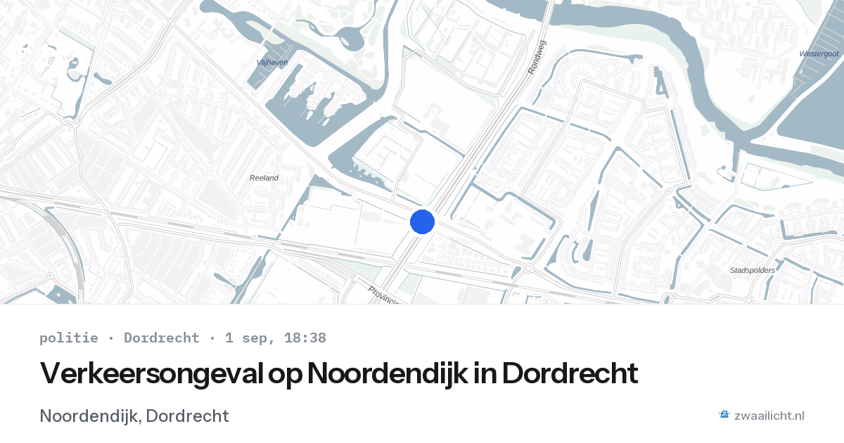 Verkeersongeval op Noordendijk in Dordrecht — 1 sep 2026