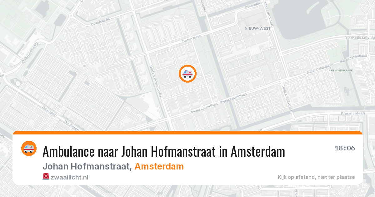 Ambulance naar Johan Hofmanstraat in Amsterdam — 8 feb 2026