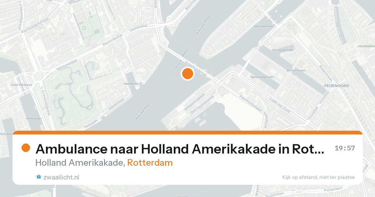 Ambulance naar Holland Amerikakade in Rotterdam — 20 aug 2026