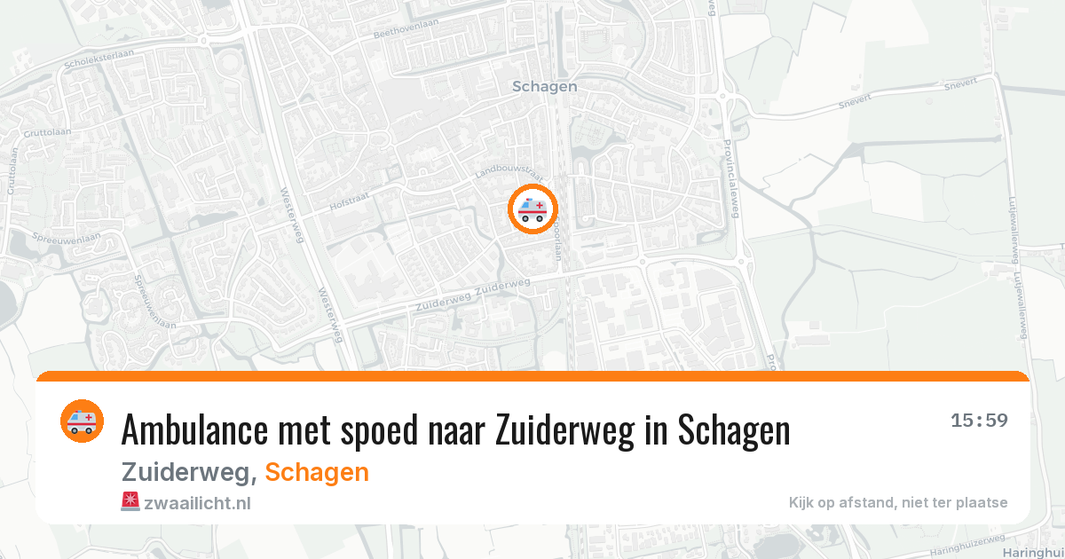 Ambulance met spoed naar Zuiderweg in Schagen — 9 jul 2026