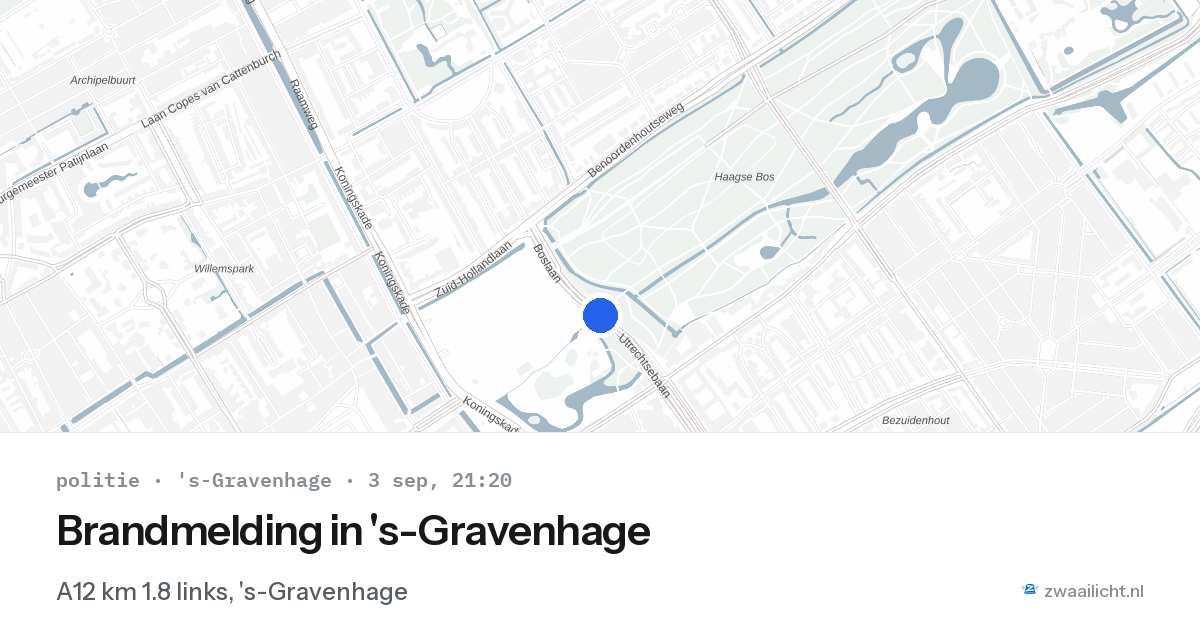 Brandmelding in 's-Gravenhage — 3 sep 2026