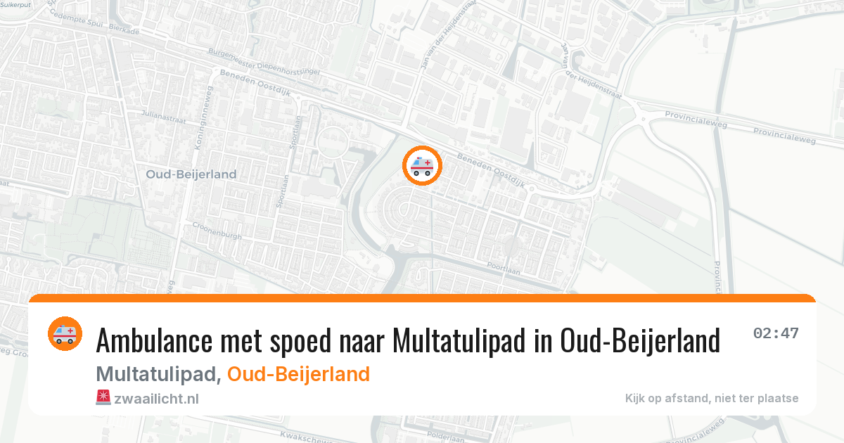 Ambulance met spoed naar Multatulipad in Oud-Beijerland — 21 apr 2026