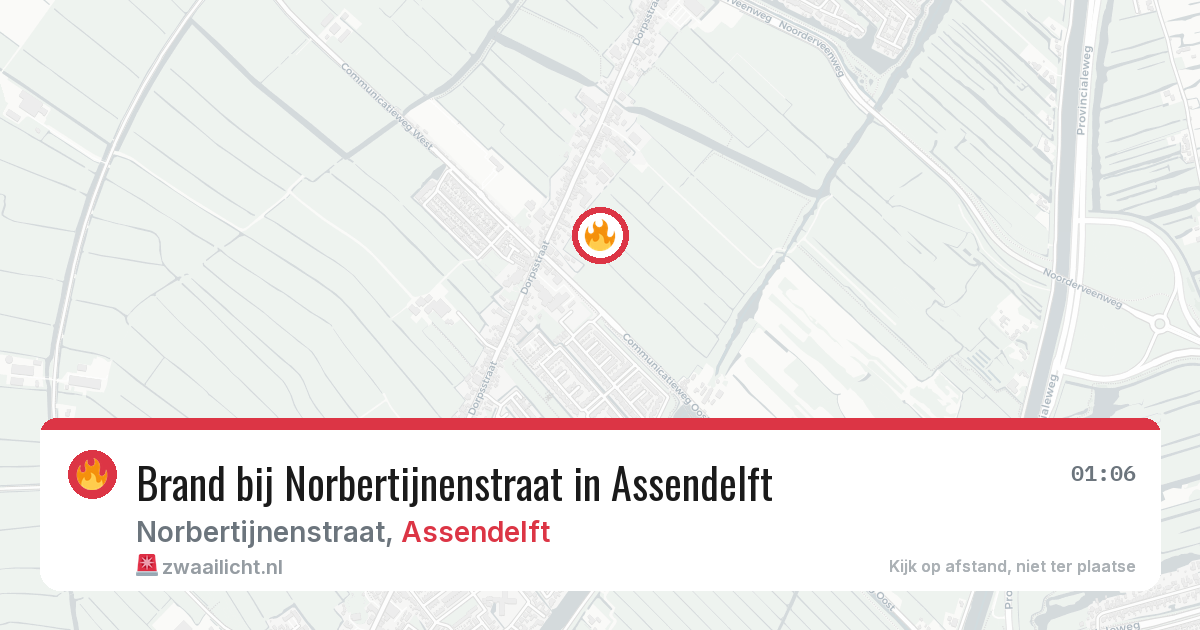 Brand bij Norbertijnenstraat in Assendelft — 21 jun 2026