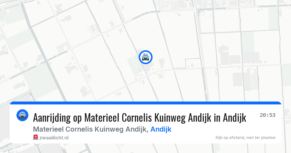 Aanrijding op Materieel Cornelis Kuinweg Andijk in Andijk — 7 mei 2026