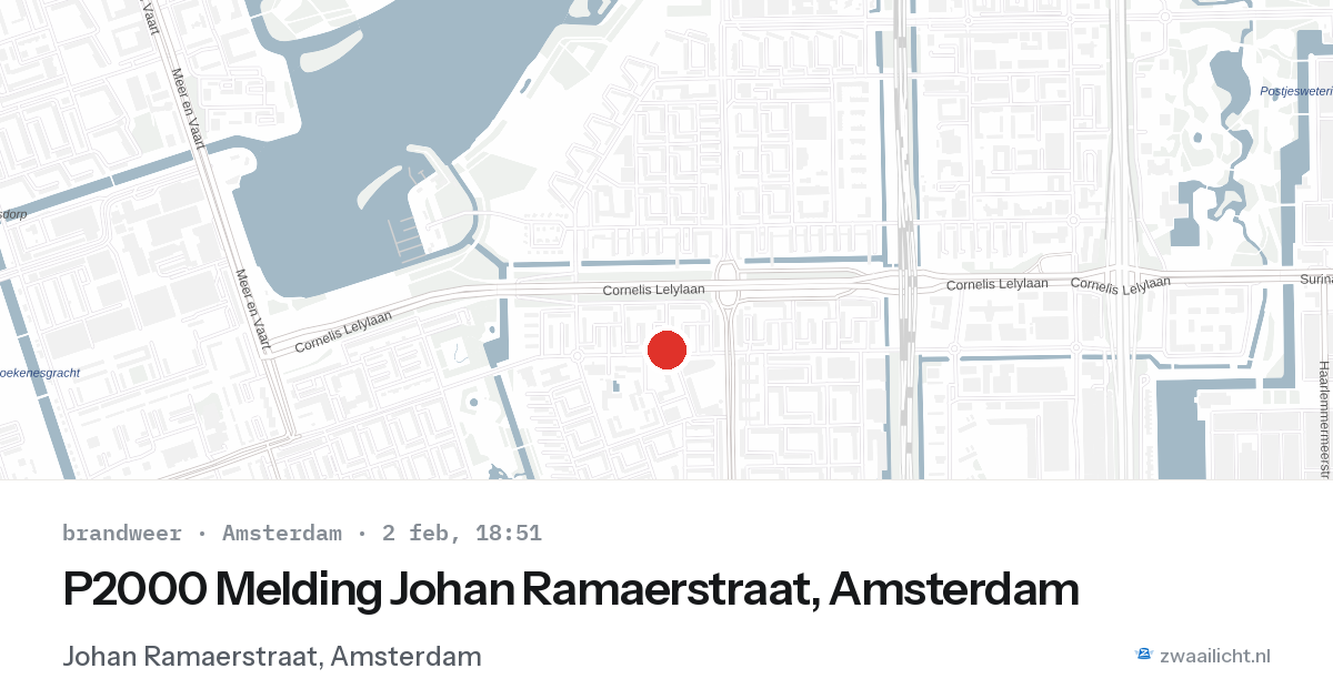 P2000 Melding Johan Ramaerstraat, Amsterdam — 2 feb 2026