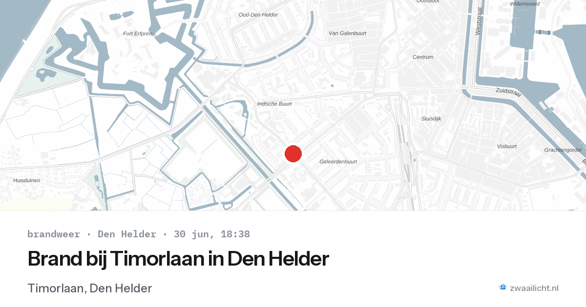 Brand bij Timorlaan in Den Helder — 30 jun 2026