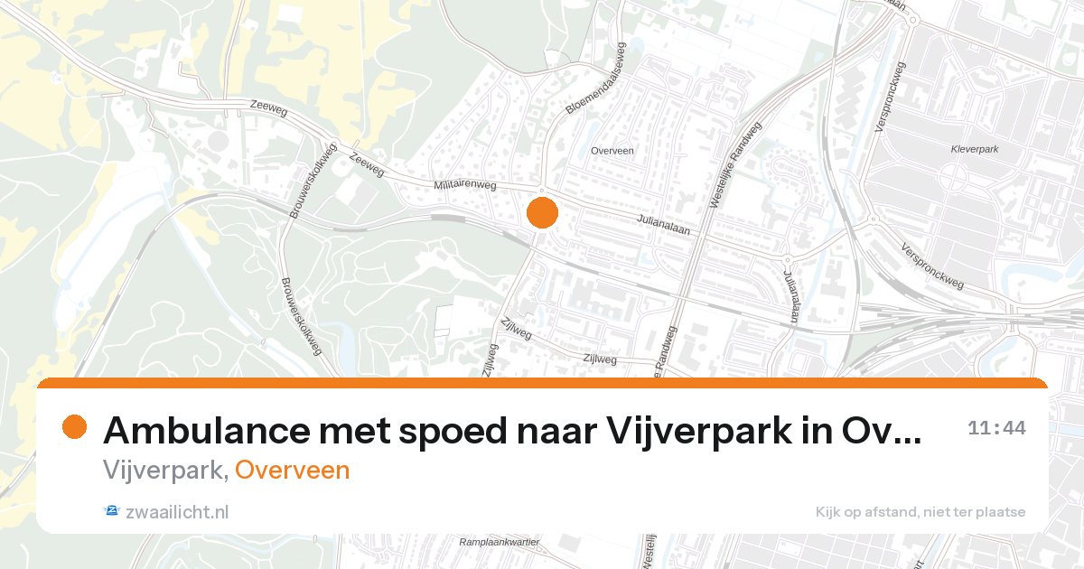 Ambulance met spoed naar Vijverpark in Overveen — 28 aug 2026